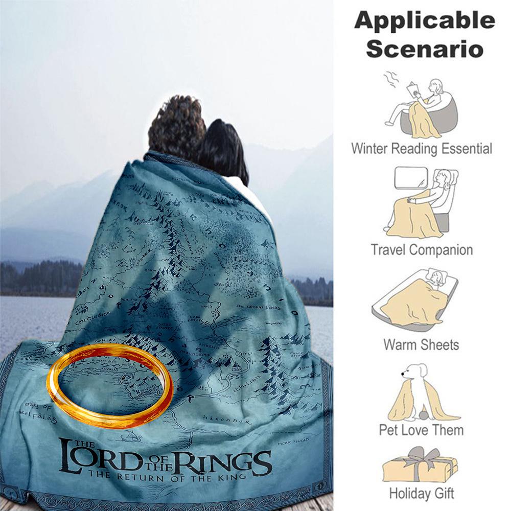 1PC The Lord of the Rings Outdoor Blanket Lightweight Flannel, Soft & Warm, All-Season, Outdoor, Camping, Living Room, Office,  L1106107