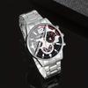 Men's Quartz Watch with Luminous Pointer, Steel Band, and Calendar Function