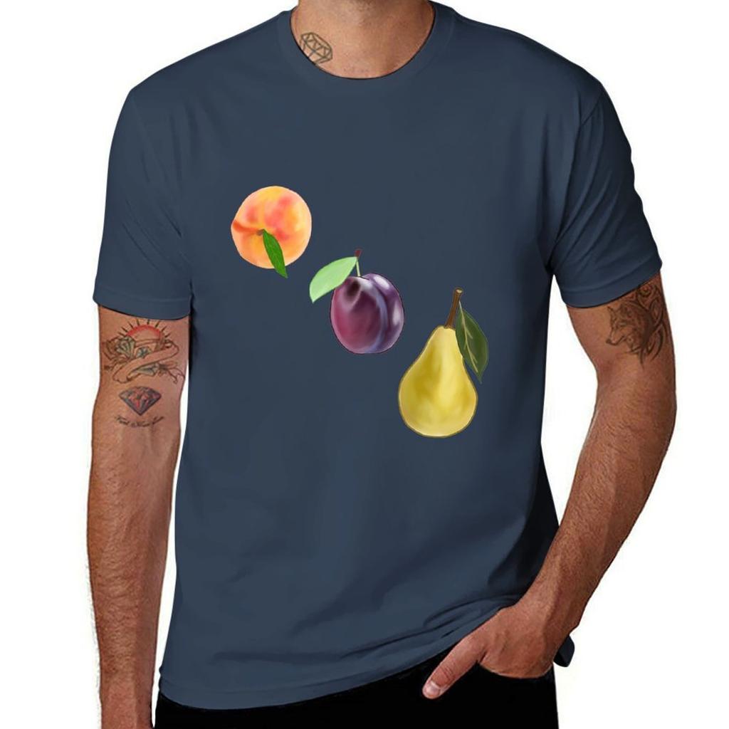 Peach Plum Pear TShirt Big Size Short Sleeve Casual Top