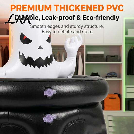 Balde de Gelo Inflável Fantasma, Balde para Bebidas de Festa de Halloween, Cooler de Bebidas Mágico Branco e Preto para Decoração, Armazenamento para Piquenique ao Ar Livre Dupla Camada