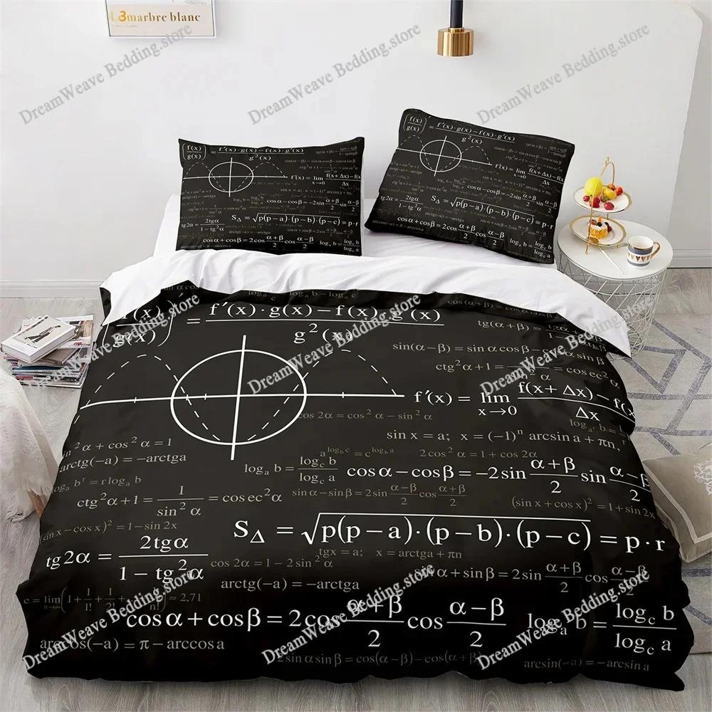Set Nou de Lenjerie de Pat Imprimat 3D cu Formule Matematice Husa de Plapumă Cartoon Dublu Twin Full Queen King Lenjerie de Pat pentru Adult Copil Husa de Plapumă