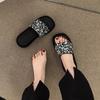 Sense Sequined Muffin Bottom Slippers Women's Summer Wear One Word Women's Platform Sandals Semi-cool Slippers New