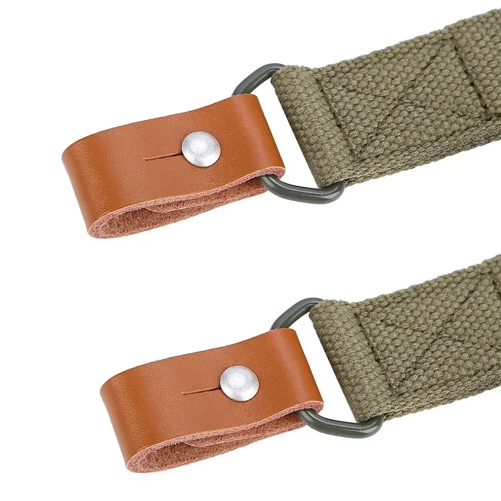 Adjustable Outdoor Survival Gun Sling Leather Two Point AK Rifle Strap for Airsoft Hunting Shooting Hunt Accessories