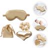 2Sets Praktische Schlafmasken Gold Mit Haargummis Und Ohrstöpseln