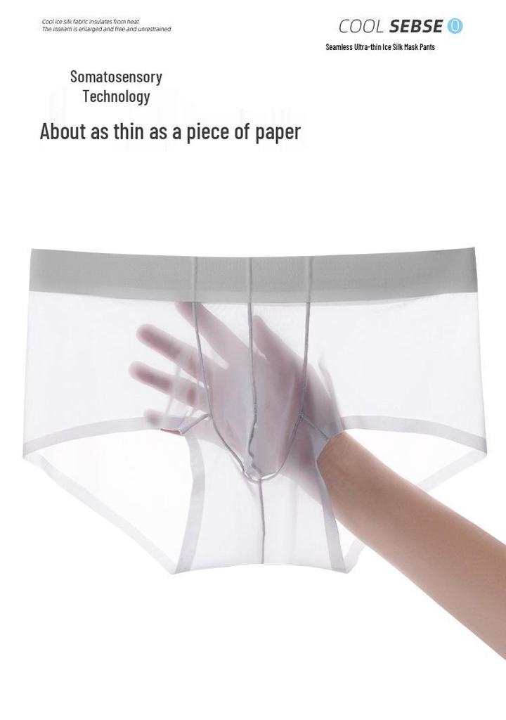 Men's Summer Ice Silk Ultra-Thin Seamless Breathable Boxer Briefs