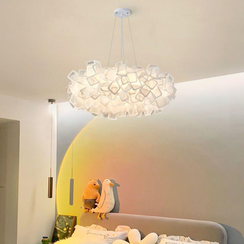 Simple PVC Material Petal Ceiling Lamp Nordic Modern Living Room Decoration Bedroom Study Pendant Lamp LED Light Guide Plate