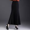 Classic High Waist Mermaid Skirt With Splicing Design For Elegant Fall Fashion