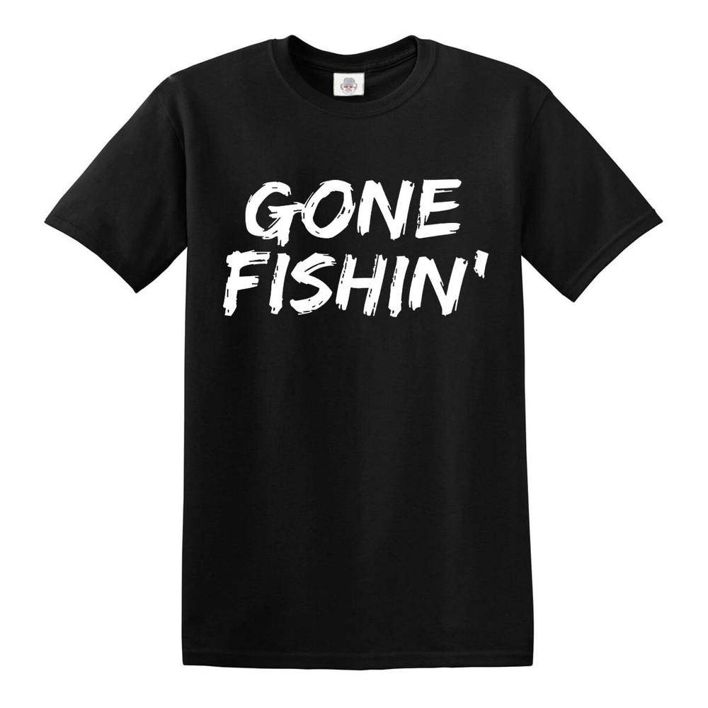 Gone Fishing T Shirt Unisexs Kids Angling Carp FisherUnisex Gift Top Tee 2XL