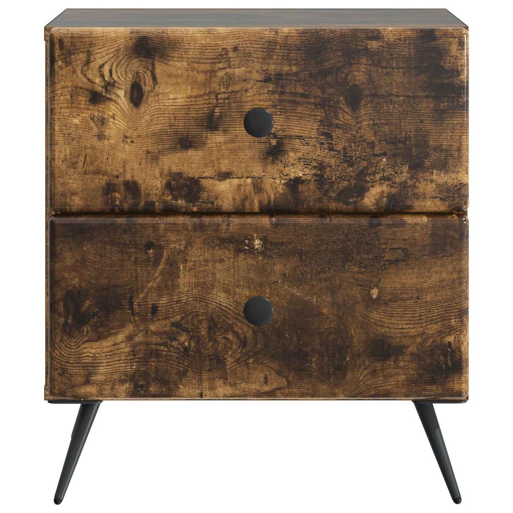 Nightstand Smoked Oak 43 x 34.5 x 47.5 cm Wood Based Material