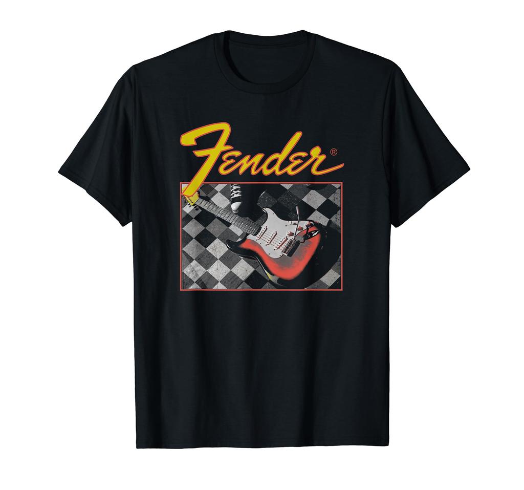 Fender Retro Vintage Guitar Checkered T-Shirt