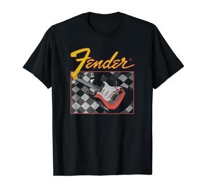 Fender Retro Vintage Guitar Checkered T-Shirt
