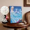 Frozen Elsa & Friends Pearl-Inlaid Frameless Art | Handmade Pearl Craft, Ice Castle Theme, for Frozen Dreamy Home Decor & Gift Option