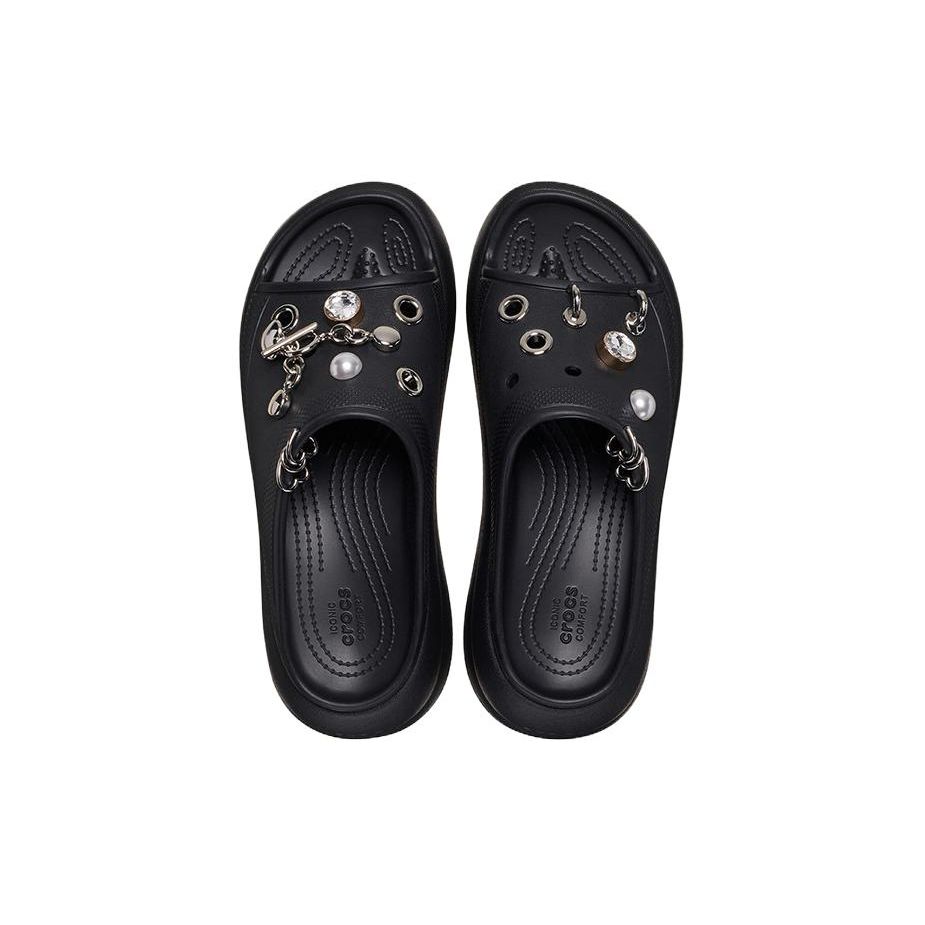 Crocs Fashionable Versatile Simple Comfortable Slide Sandals Women Footwear Black 210081-001