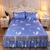 Summer Cool Mat Bed Sukně Princess Style Roztomilé prostěradla Vyšívané prostěradla Vypasované prostěradlo Přehozy Ledová rohož Bytový textil