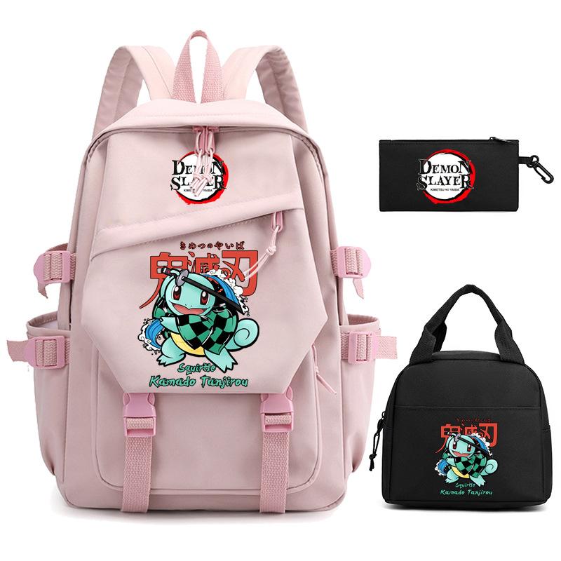 Ghost Extermination Surrounding Animation Schoolbag Trend Primary And Secondary School Students Leisure Backpack College Meal Bag Pencil Bag Set