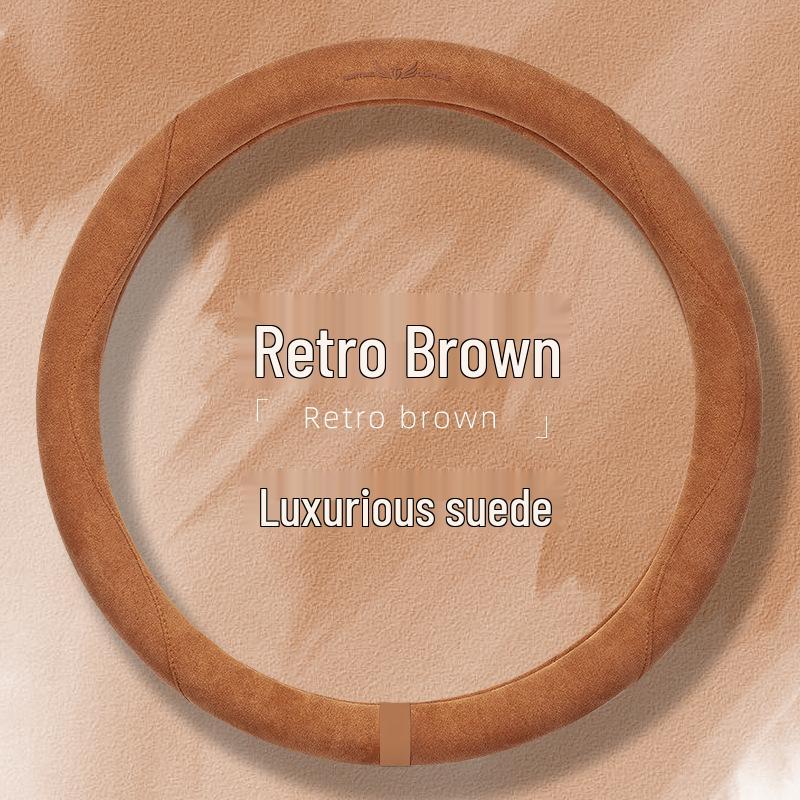Suede & Fur Steering Wheel Covers: Winter Anti-Slip, Sweat-Absorbing, Luxury Women's Covers