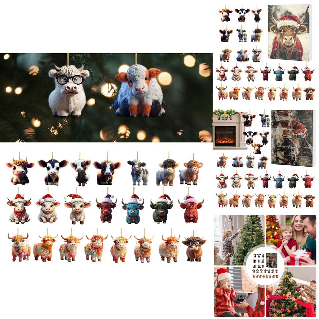 Weihnachts-Blindbox Mit Yak-Tier Acryl-Dekorationen Für Feiertagsbaum-Hänger Und Party-Geschenke