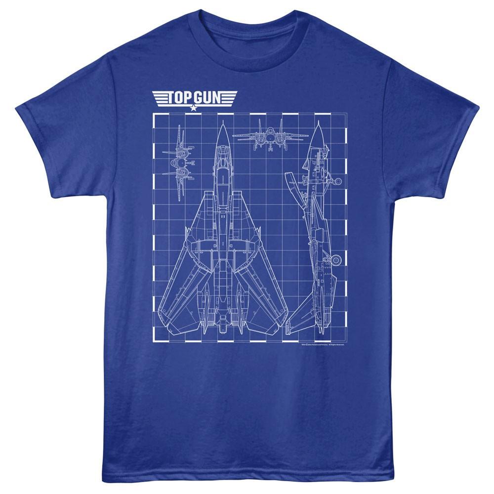 Top Gun Movie F-14 Fighter Jet Schematics Men s T Shirt 2XL