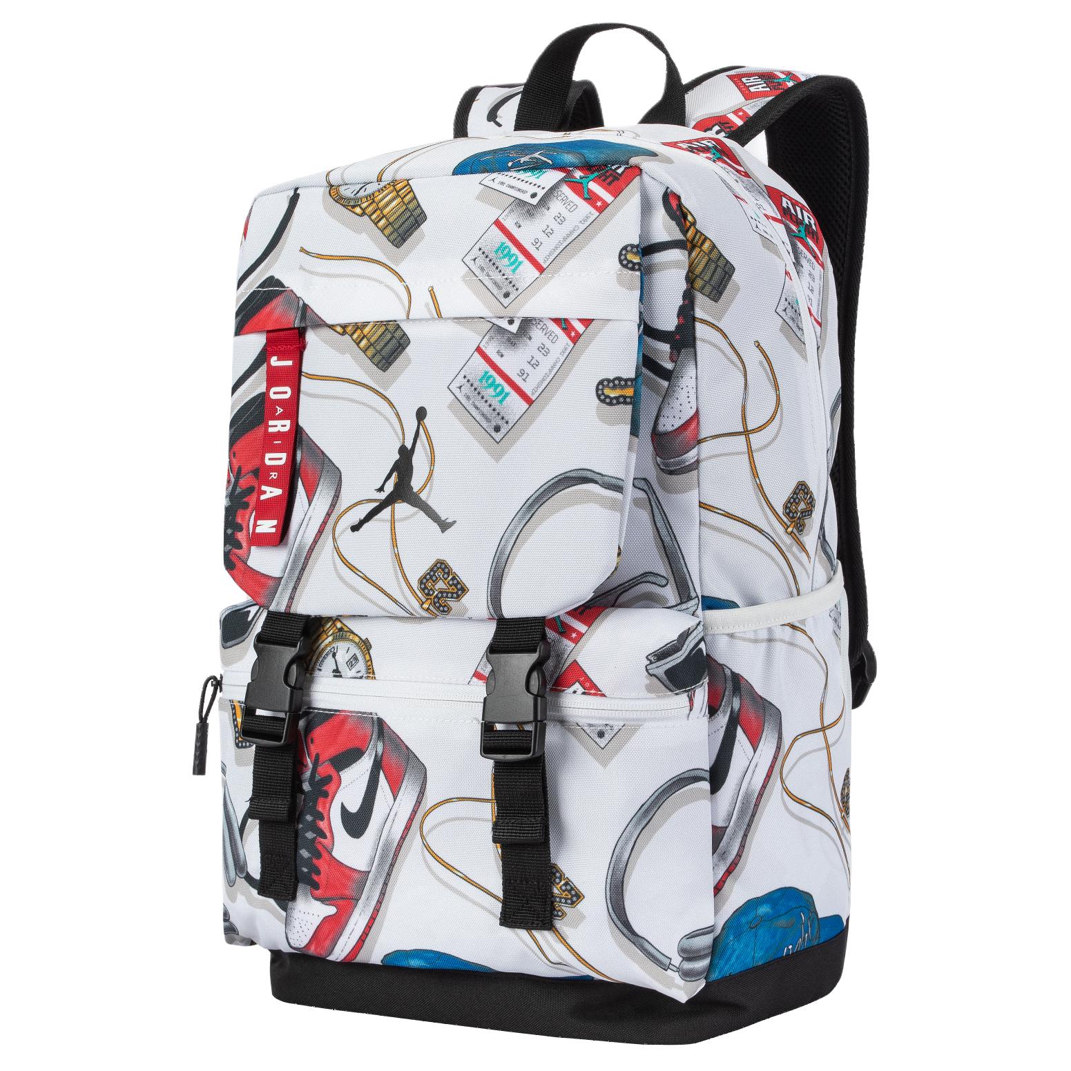 Jordan Color Block Trendy Hip Hop Polyester Backpack Unisex Backpack Multicolor JD2613220GS-004 Random Multicolor Print