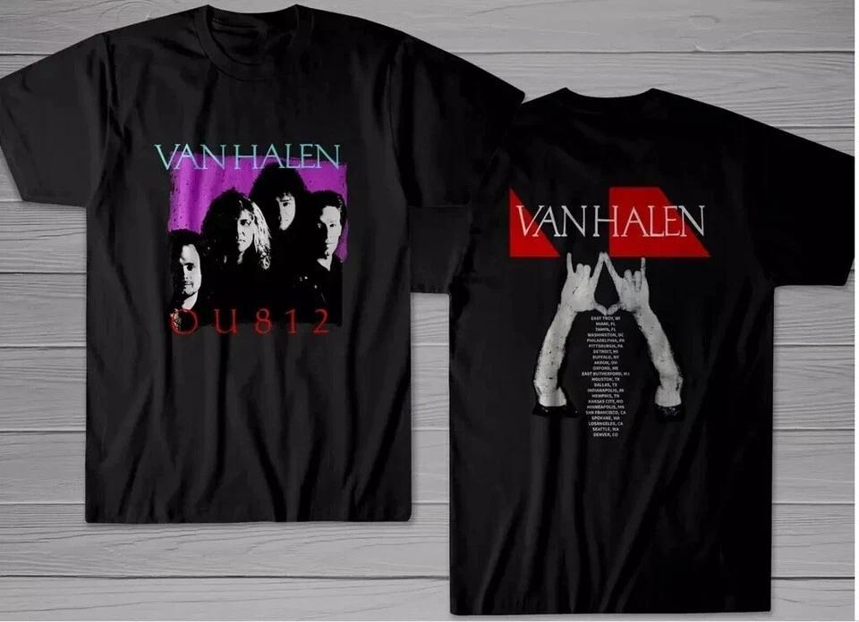 Men s and Women s T-shirts Van Halen OU812 Tour 1988 Unisex Black T-Shirt XXXXL