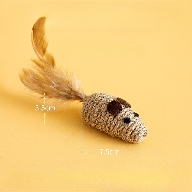 Sword Hemp Ball Feather Sounding Cat Toy, Cat Self-hi Boredom Relief Artifact, Claw Grinding and Scratch-resistant Pet Products