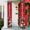 2D Flat, 2D Flat - 2D Flat, 2D Flat - 2D Flat Banner, 2pcs Spanish Christmas New Year Doorway Decoration Banners, Two Cute Snowman Designs, Suitable F