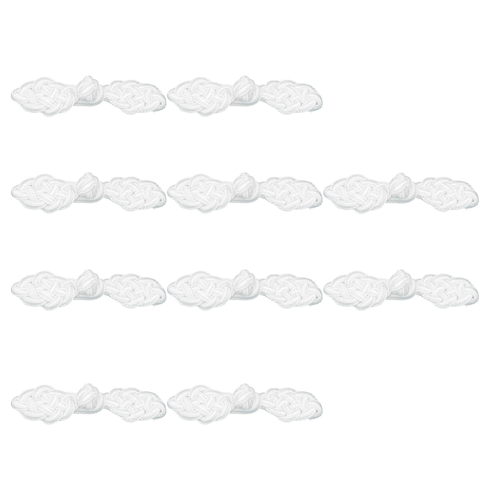 

Китайские традиционные пуговицы для пришивания, изготовленные вручную, пришитые для украшения ципао ручной работы, белые D