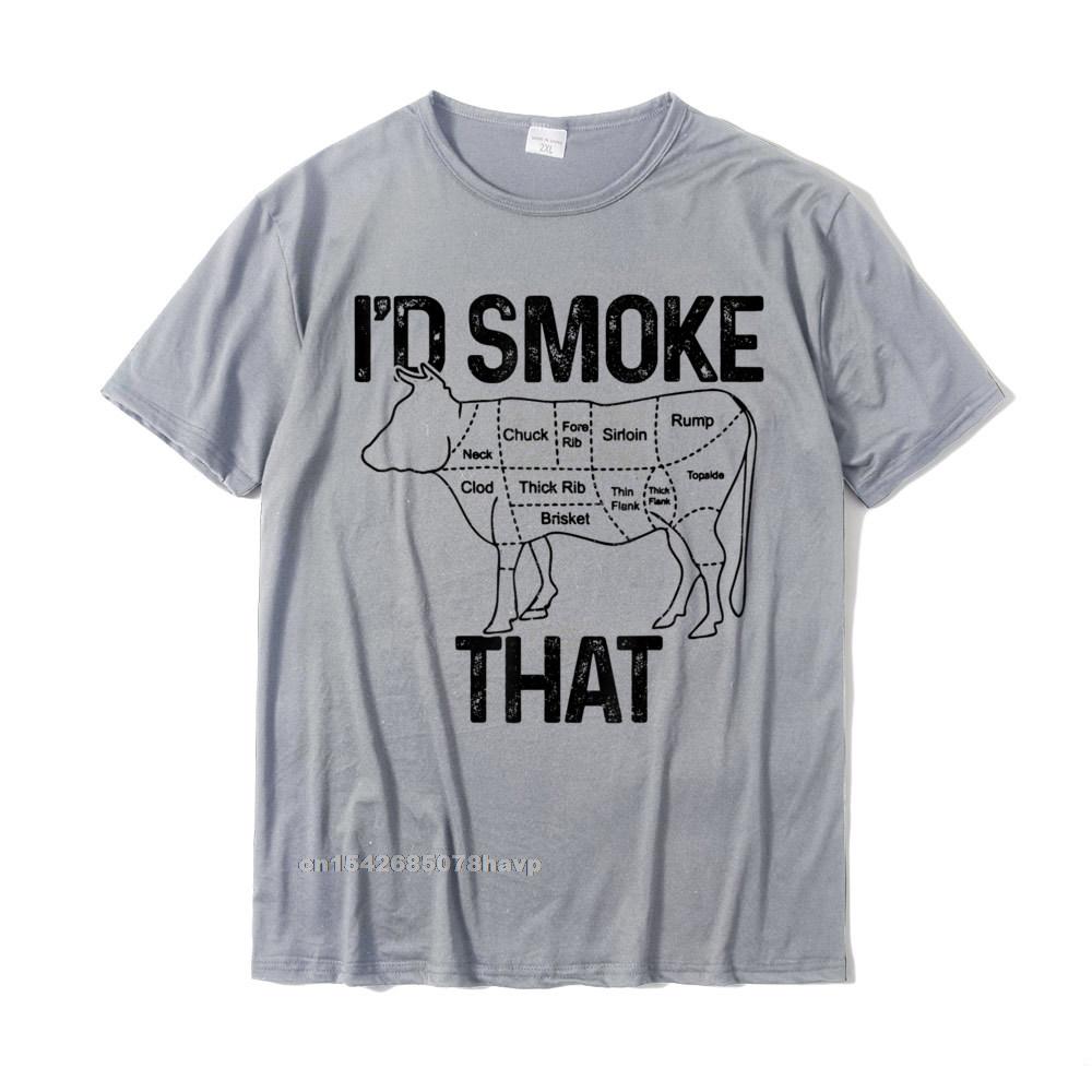 Unisexs Chef Butcher Cook BBQ Id Smoke That Cow Beef Funny Gift TShirt Unisexs Hot Sale Gift Tops T Shirt Cotton Tshirts Family