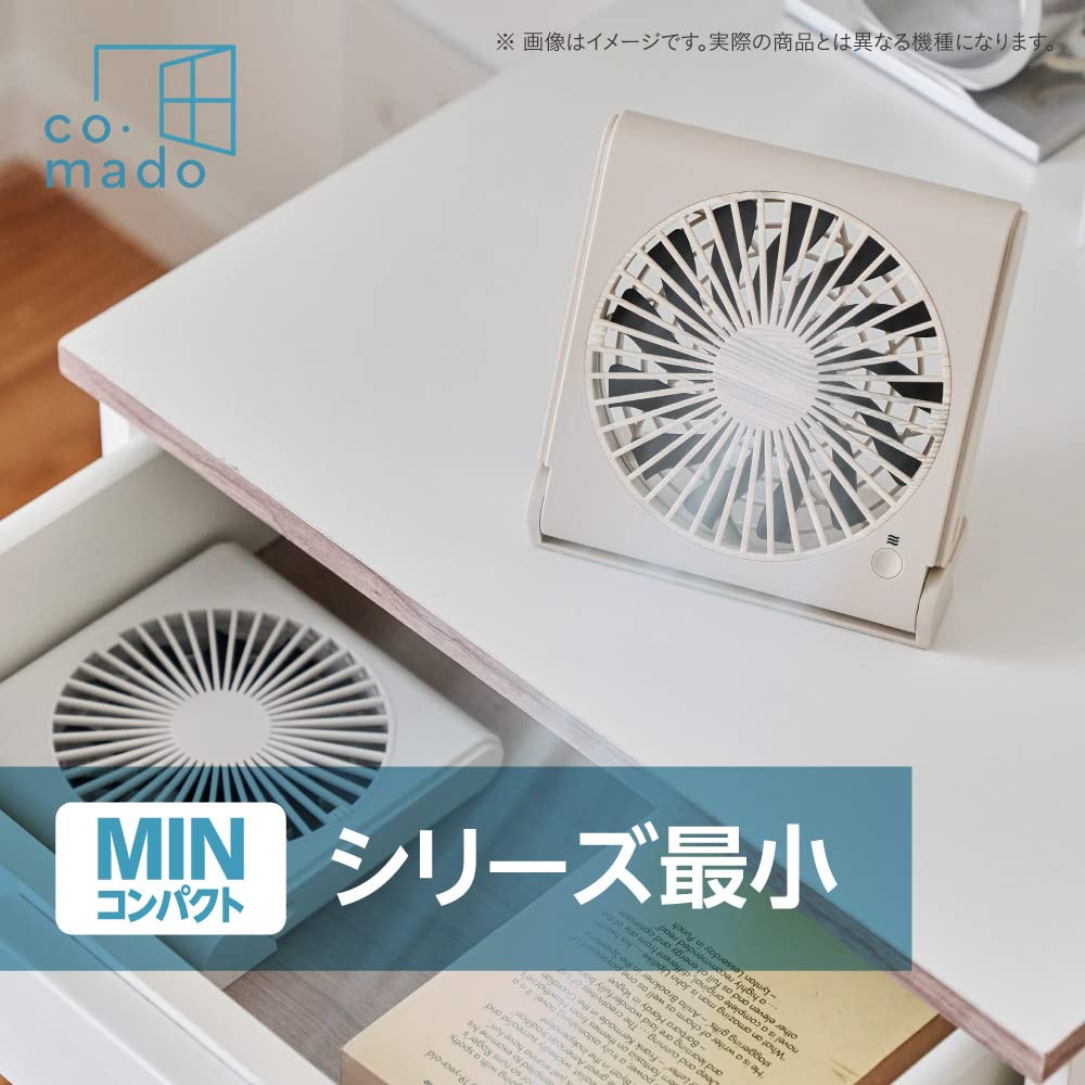 Doshisha Slim Compact Tabletop Fan Easy to 3 Power Sources 3 Speed Airflow Quiet 3cm Lite, Clean, (AC, USB, Mobile), Settings, Up/Down Adjustment,