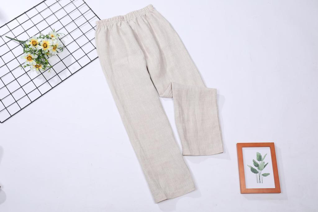 Pure Linen Pajamas for Luxury Loungewear for Long Top and Bottom Front Gentle on the Sweat Quick Winter [RAKUYUME] Women, Linen, Couples, Sleeves,