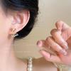 111 Silver Needle Color Zircon Bow Stud Earrings Women's S111 Silver Needle Temperament New Earrings High-end Earrings