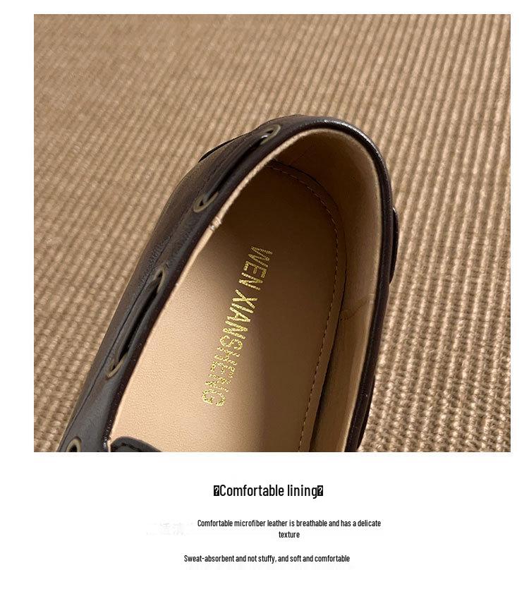 Available: Women's British Style Retro Round Toe Leather Loafers - Simple, Commuter Flat Lace-Up Shoes