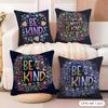 Be Kind Flowers Cushion Cover Soft Plush Fabric DoubleSided Printed Cushion Covers for All Seasons Modern HomeDecor Gift