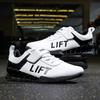 Men Weightlifting Shoes for Heavy Lifts Squats Powerlifting Durable Lifting Sneakers Big Size Black White