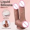 Double Headed Dildos Super Soft Simulation Liquid Silicone Stimulating Large Suction Cup Vaginal Anal Lesbian Sex Toy
