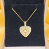 Stainless Steel Chain Copper Zircon Pendant with Engraved Logo Heart-shaped Custom Opening Pendant Necklace