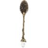 Coffee Spoon Dessert Spoon Crystal Vintage Pattern Shaped Espresso Spoons Tea Scoop (Green Bronze)