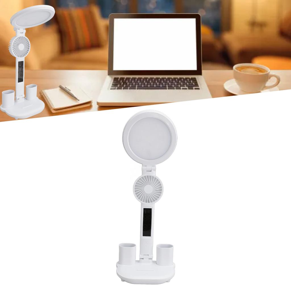 Desk Lamp LED Eye Care Foldable Touch Control Round USB Charging 3 Color Temperature Stepless Dimmab