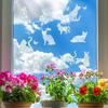 Cartoon Animal Cat Laser Colorful Glass Door and Window Background Beautification and Decoration Window Stickers