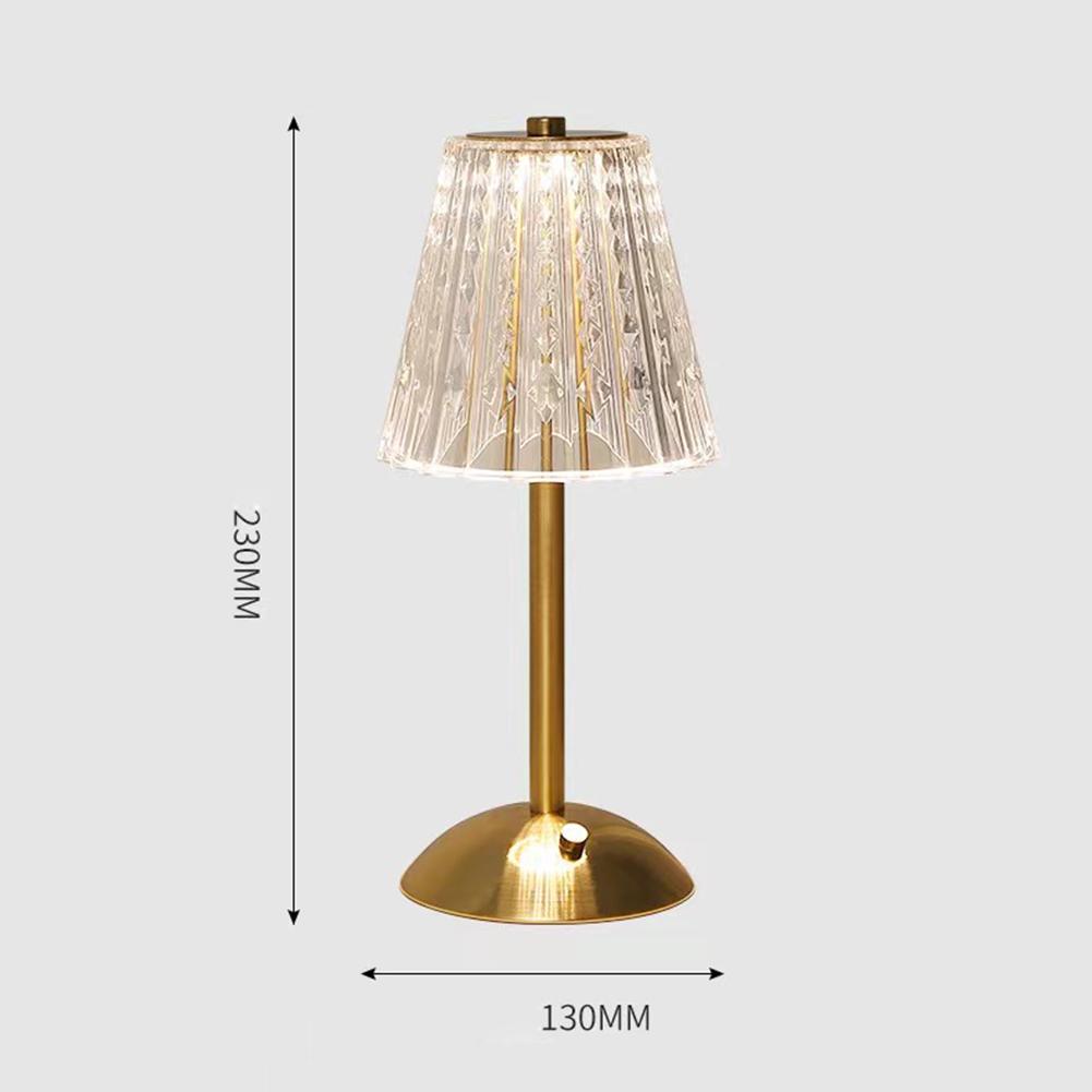 Crystal Lamp 3 Colors LED Crystal Table Lamp Dimmable Rechargeable Romantic Wireless Creative Acrylic for Bedroom Living Room