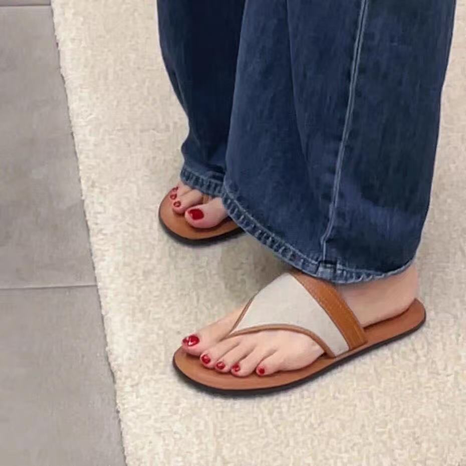 

Sandals women s new outer wear flip-flops casual fashion versatile toe sandals women s shoes 41 коричневый