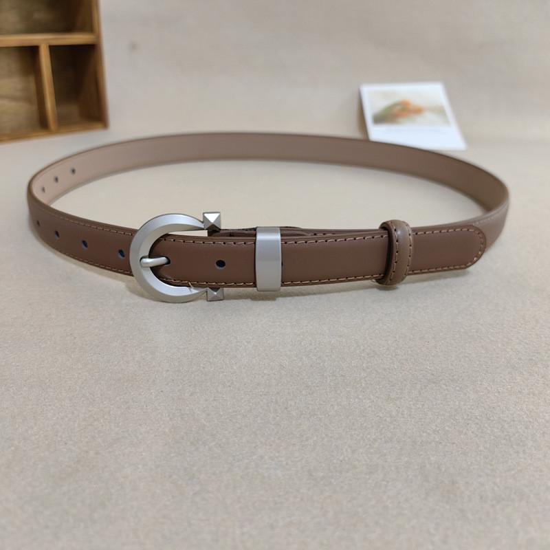 Trendy Women Solid Color Leather Belt With Metallic Buckle For Style Everyday