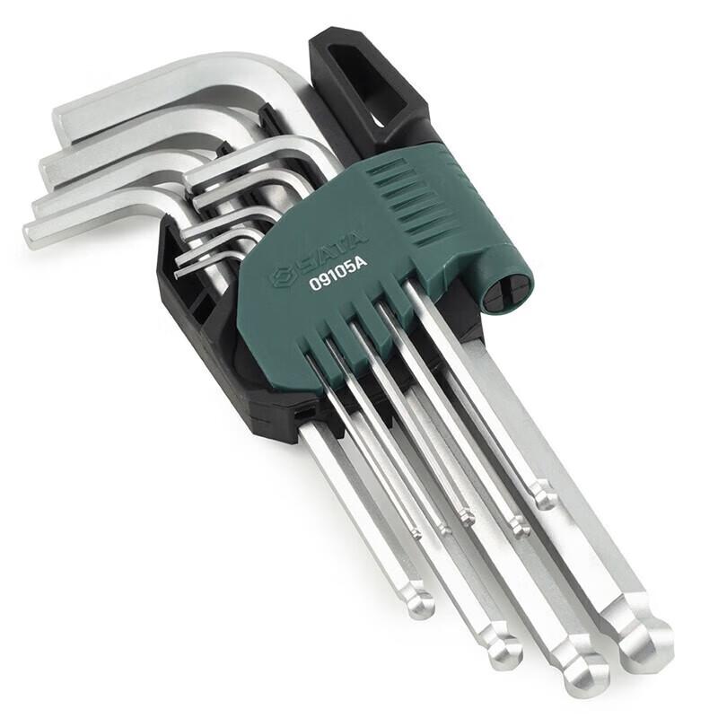 SATA 9-teiliges extra langes Sechskantschlüssel-Set mit Kugelkopf