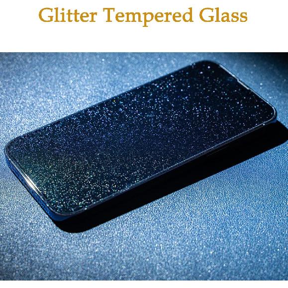 2 PCS Suit for iPhone XR/iPhone 11 6.1 Inch Glitter Diamond Sparkling Tempered Glass Screen Protector Film 2 Pack