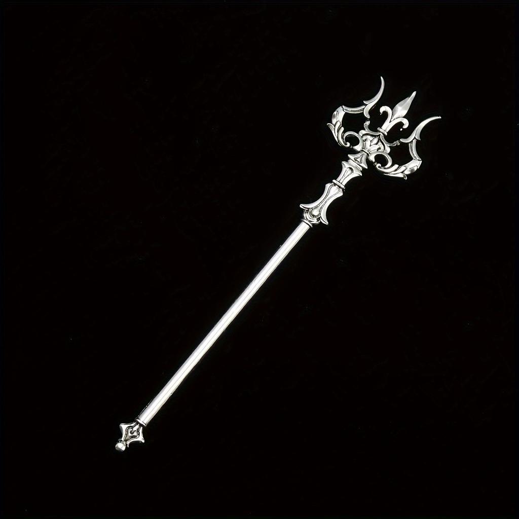 New Chinese Style Retro Trident Sword Women's Alloy Braided Hair Hairpin Antique Style Outfit Qipao Hanfu Fashionable Headwear