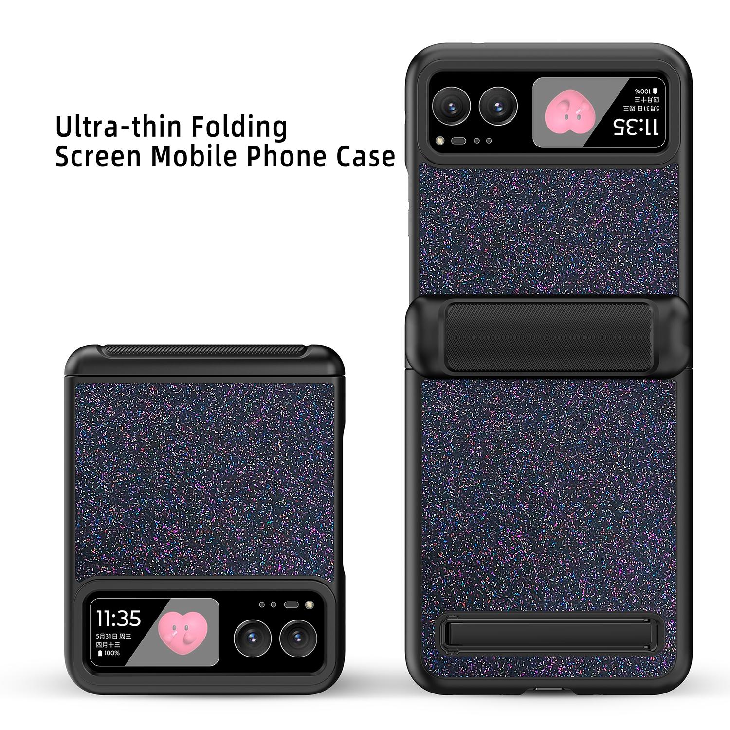 

For Motorola Razr 40 5G Kickstand Phone Case Hinge Protection with Rear Screen Film Rose Gold