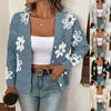 Spring/Summer 2025 Crochet Hollow Seven-Sleeve Off-the-Shoulder Pullover Sweater for Women