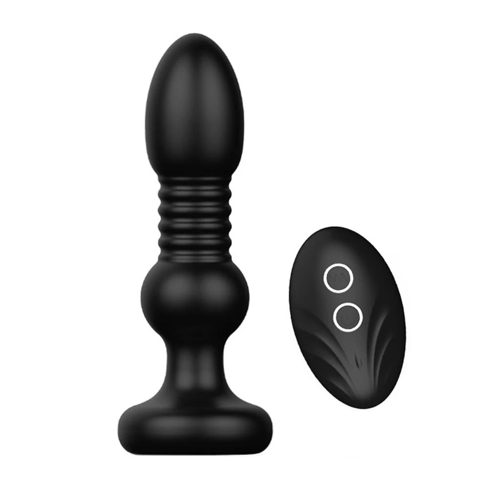 Teleskopischer Vibrations-Butt-Plug Anal-Vibrator Kabellose Fernbedienung Sexspielzeug für Frauen Po Analer Dildo Prostata-Massagegerät Männer und Frauen Teleskopischer Masturbator