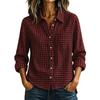 Dames geruit loszittend knoophemd met lange mouwen casual top