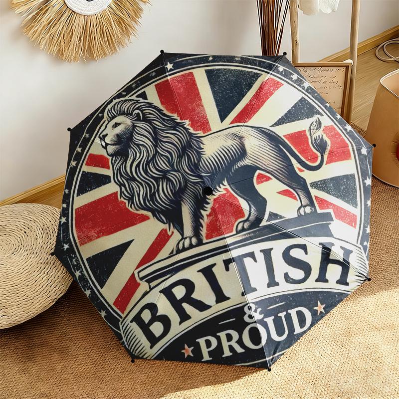1 pz Design Artistico Bandiera Britannica Ombrello Portatile Pieghevole Struttura a Ossa di Ferro Struttura Ossea Ombrello da Esterno per Casa